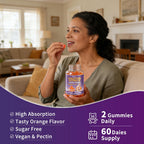 (3 Pack) Calcium Citrate 1200 mg for Women,Calcium Magnesium Zinc Vitamin D3 Gummies,High Absorption Calcium Chews Supplement for Bone,Teeth and Muscle Healthy,Sugar Free,Vegan,Non-GMO,Orange Flavor