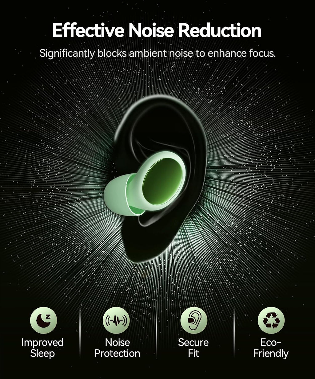 45dB Ear Plugs for Sleeping Noise Cancelling Ear Plugs for Noise Reduction & Snoring, Concerts, Earplugs for Sleep,Sider Sleepers Airplane, Silicone Earplugs Reusable Concert Ear Plug