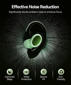 45dB Ear Plugs for Sleeping Noise Cancelling Ear Plugs for Noise Reduction & Snoring, Concerts, Earplugs for Sleep,Sider Sleepers Airplane, Silicone Earplugs Reusable Concert Ear Plug