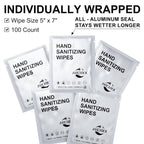 ARCHXX Cotton-Like Softness Hand Sanitizer Wipes, 100 Count, Antibacterial Hand Wipes Individually Wrapped, 70% Alcohol, Travel Size, Sanitizing for Home, Office & Outdoor, Aloe Vera Scent