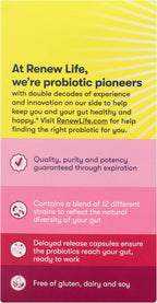 Renew Life Women's Probiotic Capsules, Supports pH Balance for Women, Vaginal, Urinary, Digestive and Immune Health, L. Rhamnosus GG, Dairy, Soy and Gluten-Free, 90 Billion CFU - 60 Ct