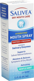 SALIVEA Soothing Dry Mouth Spray for Adults 250 Pumps Mint 1.5 oz Pack of 1 | Moisturizing saliva substitute with natural salivary enzymes aids daily oral care, mild formula for kids and adults