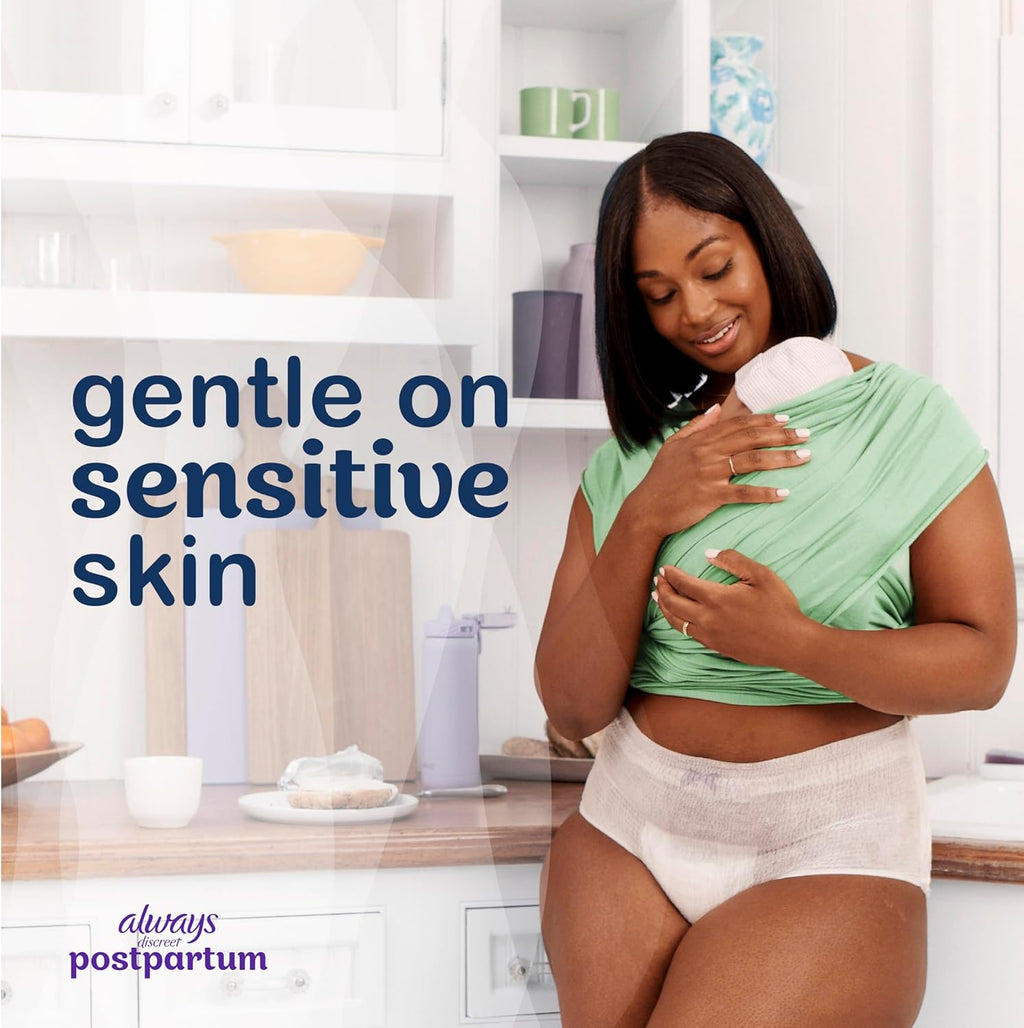 Always Discreet Postpartum and Adult Incontinence Underwear for Women, Small/Medium, Maximum Protection, 14 Count