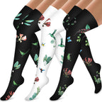 Bluemaple Thigh High Compression Socks for Women and Men Circulation(3 Pairs) Over the Knee-Best Support for Running,Travel