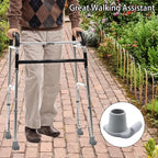 Walker Glide Skis, 4 Pcs Universal Fit Walker Skis | Easy to Use Rubber Walker Feet,Replacement Skis for Walkers,Gift for Seniors,Grey