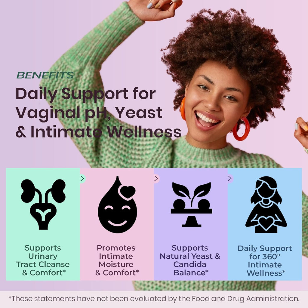 Women’s Vaginal Microflora Probiotic | Supports UTI, Yeast & pH Balance | Daily Hydration Blend with Cranberry, D-Mannose, Aloe & Hibiscus | Odor, Flora & Urinary Tract Care | Vegan, Non-GMO, 60Caps