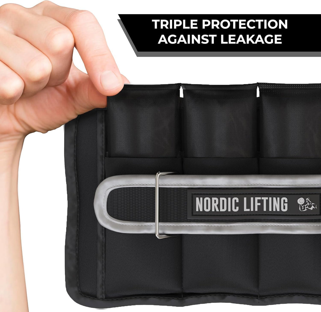 Adjustable 5lb Ankle Weights (1 Pair) for Women & Men - Nordic Lifting