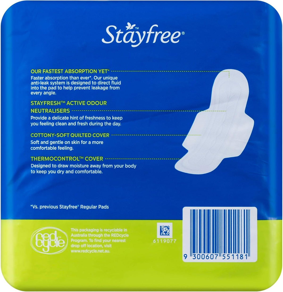 Stayfree Regular Pads With Wings 20 Pack