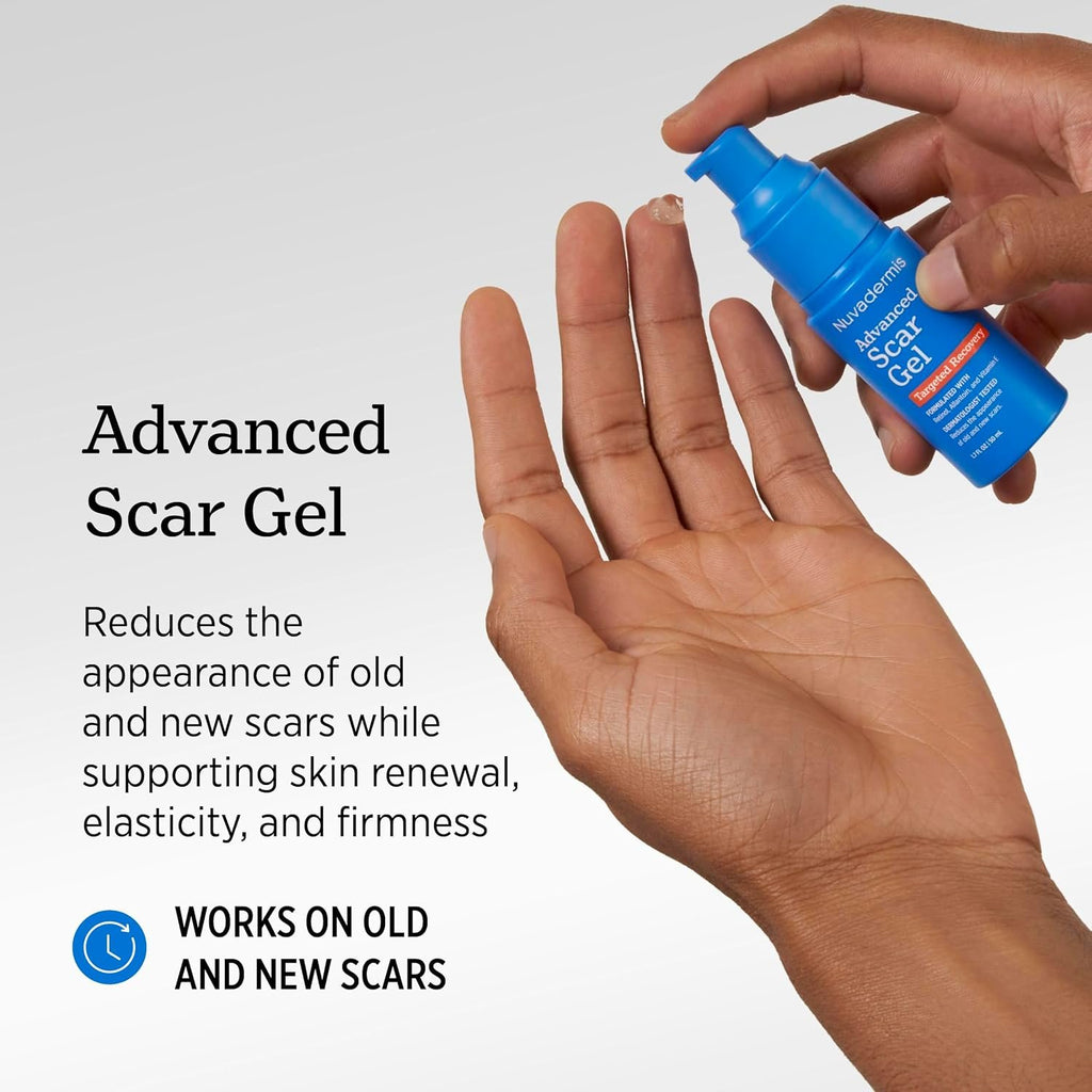 NUVADERMIS Scar Cream Gel for Surgical Scars | Retinol & Vitamin E, 1.7oz | Scar gel for surgical scars, c-section, keloid, and acne scars. Dermatologist recommended with retinol and vitamin E.
