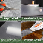 Shelf Liner Non Adhesive Cabinet Liners Washable EVA Plastic Drawer Liner Cupboard Pad for Kitchen Pantry Sink (60 * 500cm)
