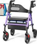 HOMLAND Foldable Rollator Walker with Seat for Seniors, 16" Enlarged Seat