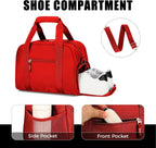 SeaRock 14 inch Small Gym Bag for Men & Women, Mini Duffle Bag with Shoe Compartment, Carry On Duffel Bag for Travel Sports, Red