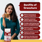 CalmAura GraceAura PCOD PCOS Care Herbal Blend Powder Chocolate Flavor | Ayurvedic Hormonal Balance & Menstrual Wellness Supplement for Women | Natural Uterine Health & Reproductive Support