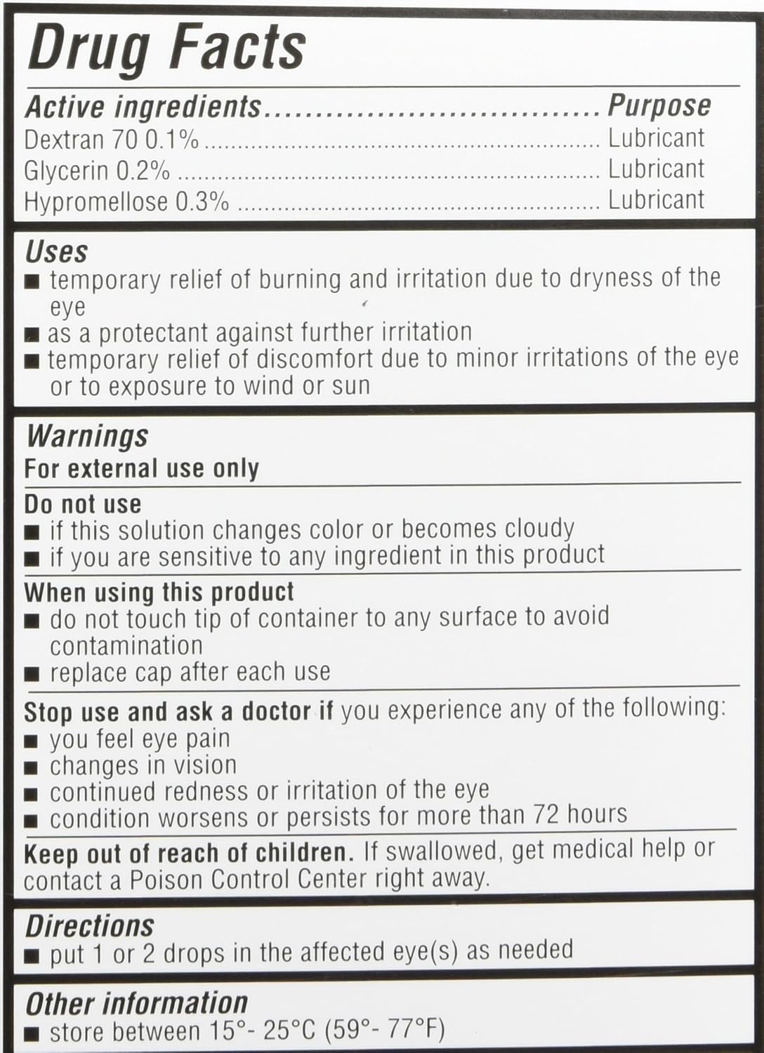 GenTeal Tears Moderate Lubricant Dry Eye Drops, 15 mL, Twin Pack