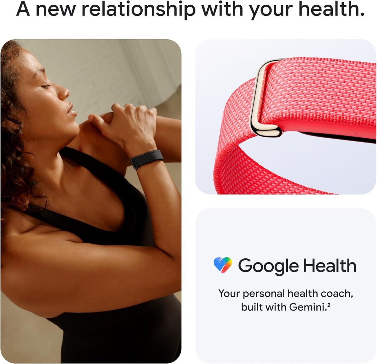 Google Fitbit Air Performance Loop Band - One Size - Obsidian | Only compatible with Fitbit Air, microadjustable, polyester, nylon, and elastane yarn band, workout-friendly