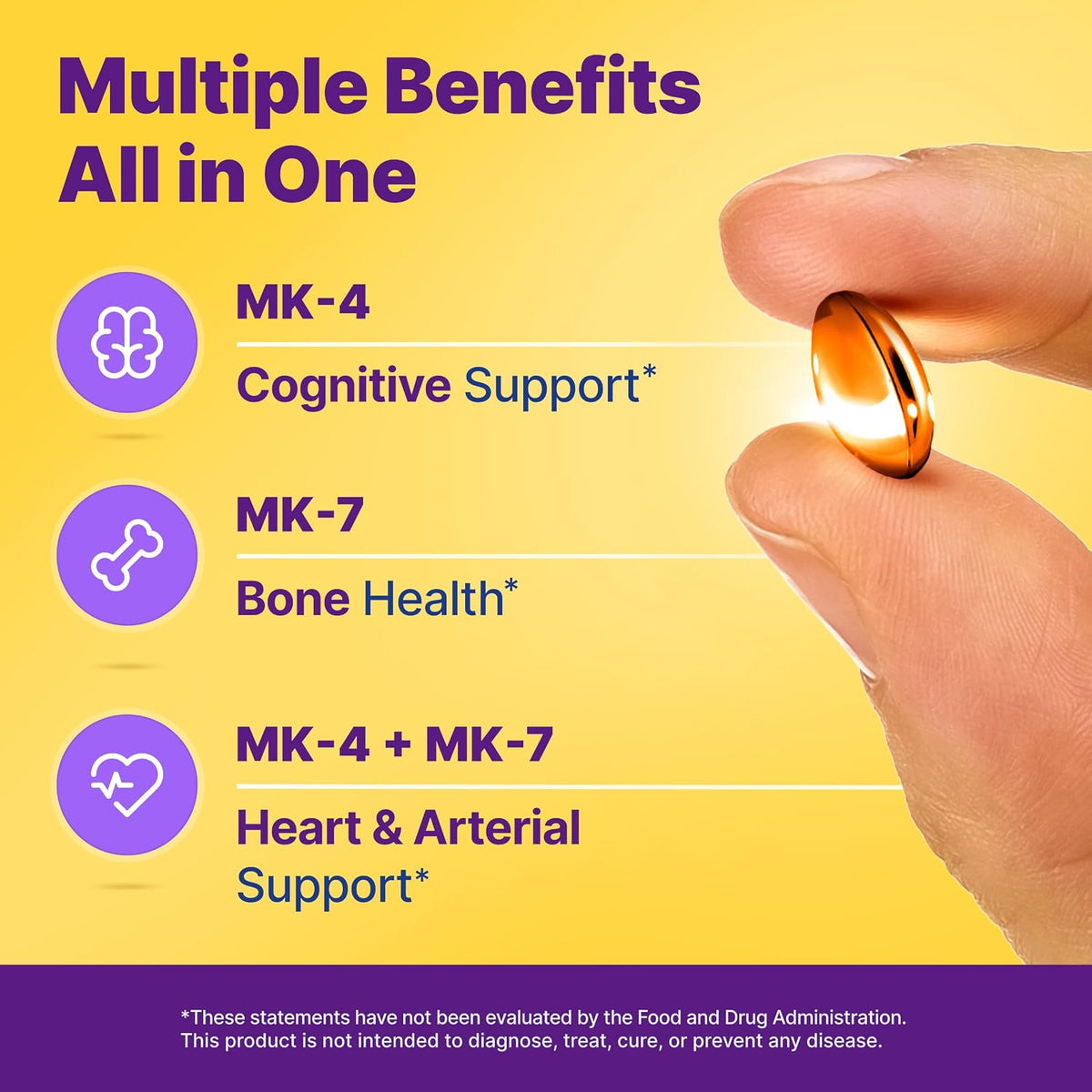 InnovixLabs Full Spectrum Vitamin K2 MK7 + MK4, 600 mcg (90 Softgels)