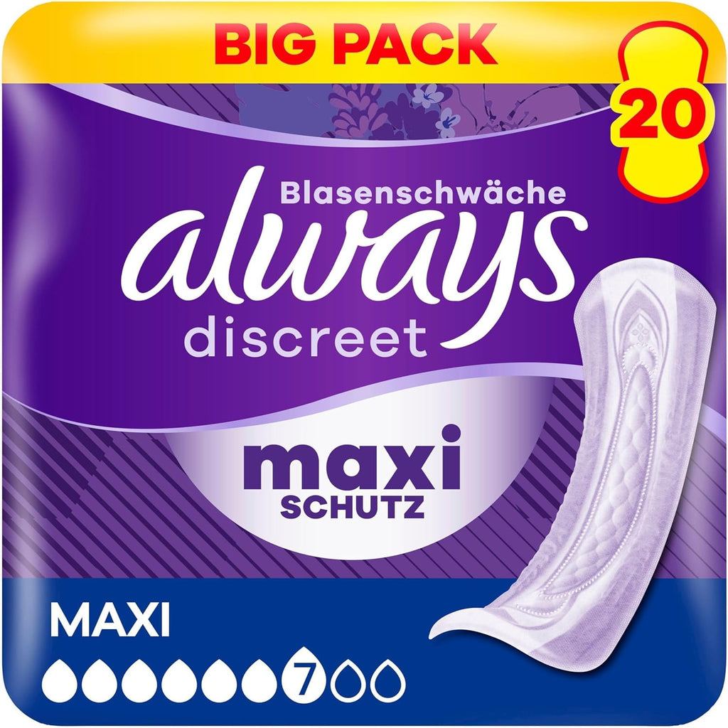 Always Incontinence Products 20 pieces