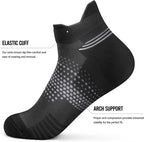PAPLUS Ankle Compression Socks for Women, 6 Pairs Cushioned Running Socks | Athletic Socks for Women with Arch Support for Hiking, Walking, Camping, Climbing, Jogging, Traveling and Daily Wear