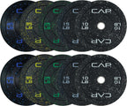 CAP 2-inch Olympic Bumper Plate Weight Set | 100-370 lbs | Multiple Colors | Storage Rack Optional