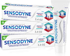 Sensodyne Sensitivity Gum and Enamel Toothpaste, 3.4 Ounces x 3 | Triple Protection, Refreshing Fluoride Toothpaste, Mint Flavor, Helps Restore Gum Health, Rehardening The Enamel
