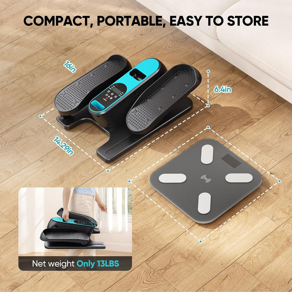 Dripex Under Desk Elliptical Machine, Electric Elliptical Leg Exerciser for Seniors, Quiet Portable Elliptical Exercise Machine, Seated Pedal Exerciser with 12 Level Speeds, Remote Control