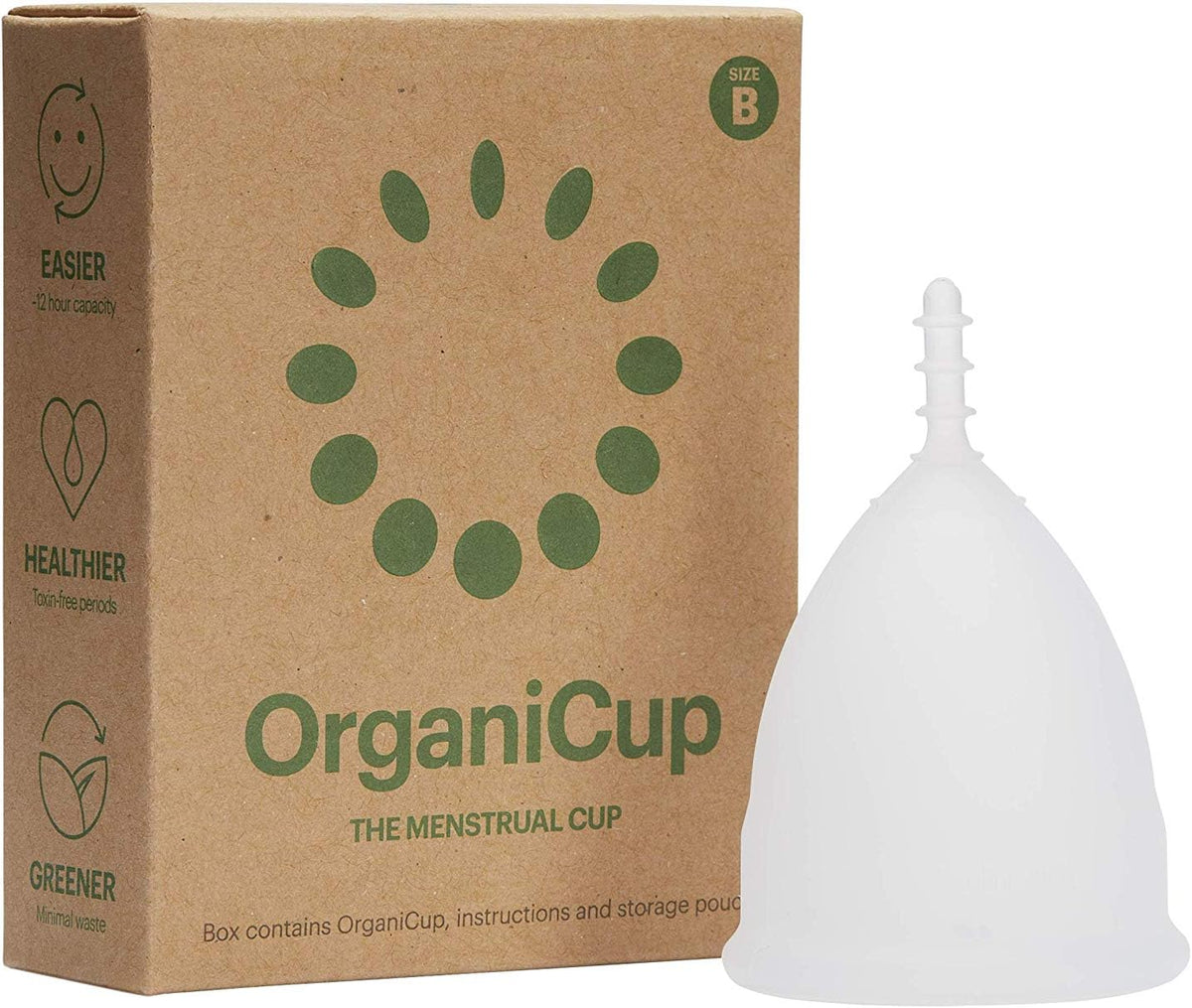 OrganiCup Menstrual Cup Size B, B