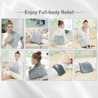 Heating Pad,Heated Blanket,Heating Pad for Back Neck,Grey,24x12 Inch | Electric Heating Pad,Dry/Moist Heat Heating Pads,Heating Pads for Shoulder,Abdomen,Heat Pad for Women Men,Birthday Gift