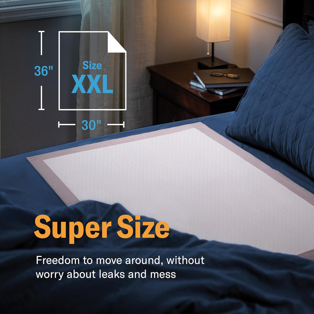 Chucks® Premium Disposable Underpads 30”x36” Ultra Thick Super Absorbent Chux Incontinence Bed Pads Disposable Adult with Adhesive Tape, Extra Large Pee Pads, Pet Training Pads 30x36 [25-Pack]