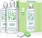 Biotrue Contact Solution, Multi-Purpose Solution with Lens Case, Cleans, Conditions, Hydrates, Disinfects, Removes Protein, Dirt & Debris, Contact Lens Cleaner & Storage, 10 Fl Oz (Pack of 2)