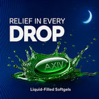 AXIV Nighttime Cold & Flu Relief Softgels, Multi-Symptom Nighttime Relief for Headache, Fever, Sore Throat, Minor Aches and Pains, Sneezing, Runny Nose, and Cough 24 Count