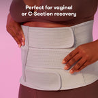Frida Mom Belly Folder - Postpartum Recovery, Abdominal Support for Natural Birth and C-Section Recovery, Adjustable Compression Wrap 9" Tall