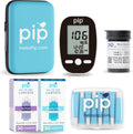 Pip Blood Glucose Monitor Kit - 50 Test Strips, Preloaded Lancets & Case