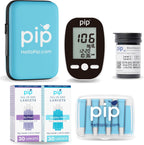 Pip Blood Glucose Monitor Kit - 50 Test Strips, Preloaded Lancets & Case