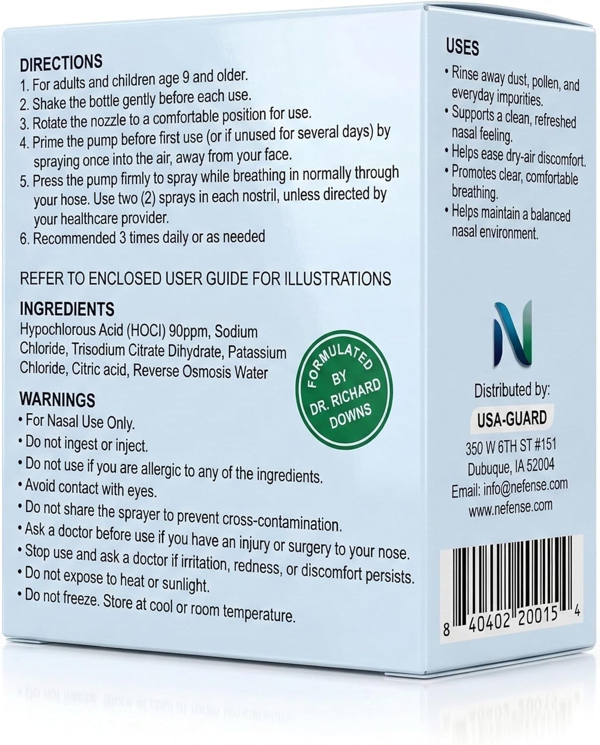 HypoNasal Daily Nasal Spray, Doctor Approved Hypochlorous Acid Antimicrobial Spray Cleanses Irritants Causing Allergies Inflammation Congestion Snoring and Irritation, Deep Sleep, Opens Airways