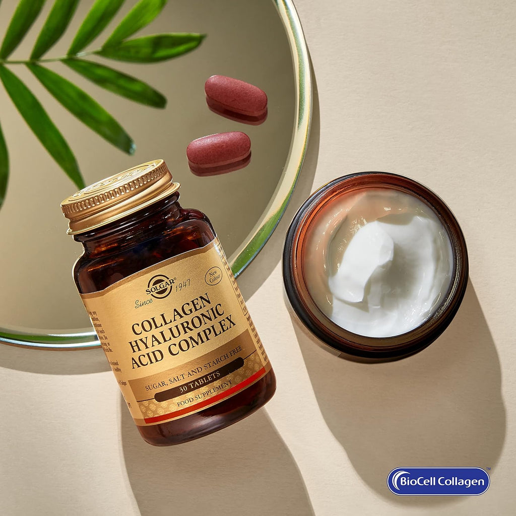 Solgar | Hyaluronic Acid Complex | Aging Prevention | Repair Dehydrated and Dehydrated Skin | Contains Vitamin C | 30 Tablets