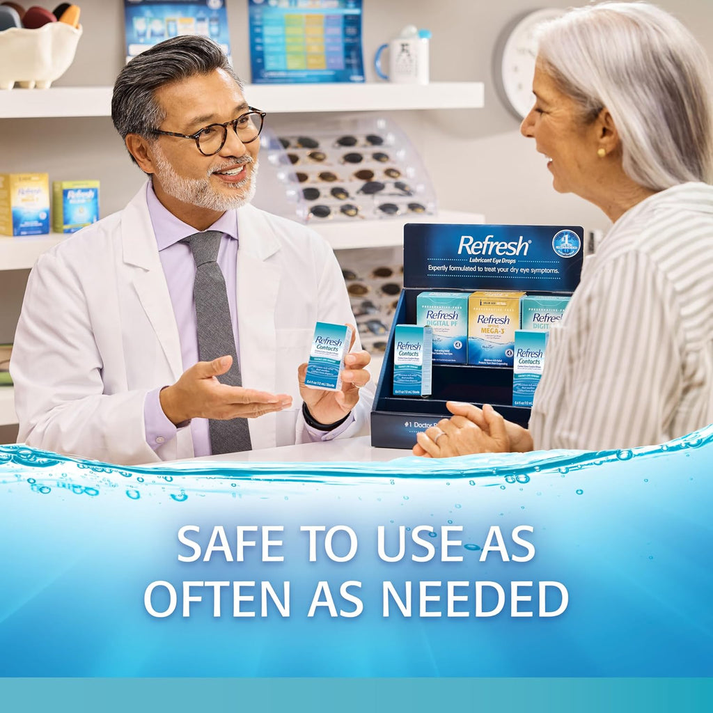 REFRESH CONTACTS Contact Lens Comfort Drops Artificial Tears Contact Lens Rewetter, 0.4 fl oz (12 mL)