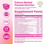 Pink Stork Total Prenatal + DHA, Vegan, No Fishy Burps, 60 Count, Berry | Methylfolate, Vegan DHA, Non-Constipating Iron, Choline, Vitamin B12 | Clean Label Purity Award, Made in USA