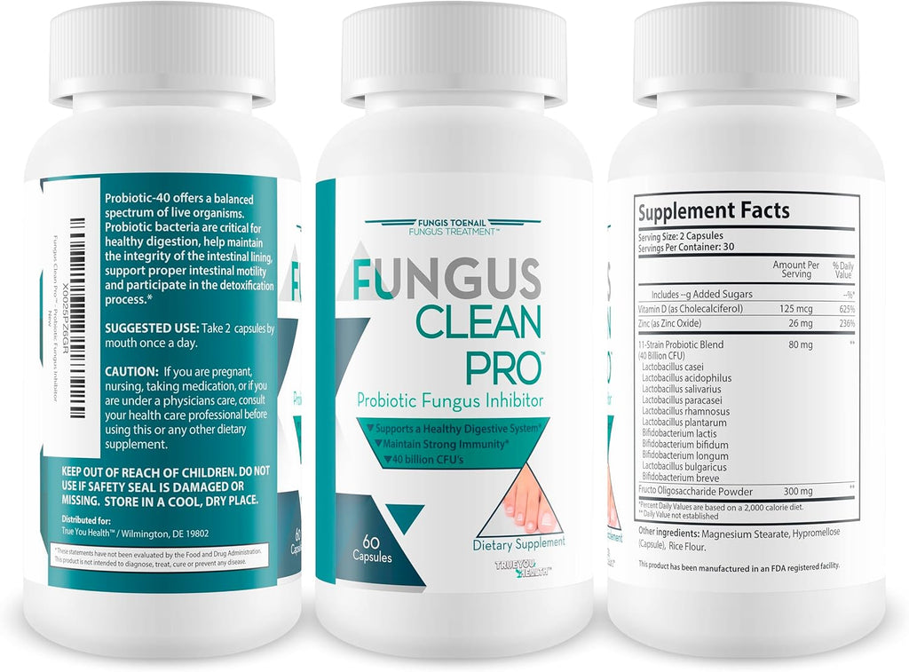 Fungus Clean Pro - Probiotic Fungus Inhibitor - Fight Off Fungus from The Inside Out with This Powerful Anti-fungal probiotic Blend - by Fungis Toenail Fungus Treatment - Protect Your Body from Fungi