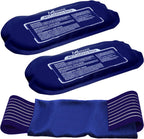 Reusable Hot and Cold Ice Packs for Injuries (3-Piece Set), Joint Pain | Gel Ice Packs - Muscle Soreness and Body Inflammation Support - Adjustable & Flexible for Knees, Back, Shoulders, Arms & Legs
