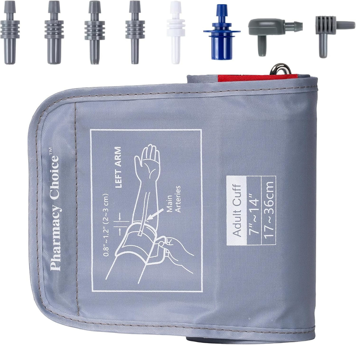 Medium Blood Pressure Cuff, Adult Cuff, Compatible with Most Monitors, ARM Blood Pressure Replacement Cuff with 8 Connectors 7"-14"?17-36cm ?