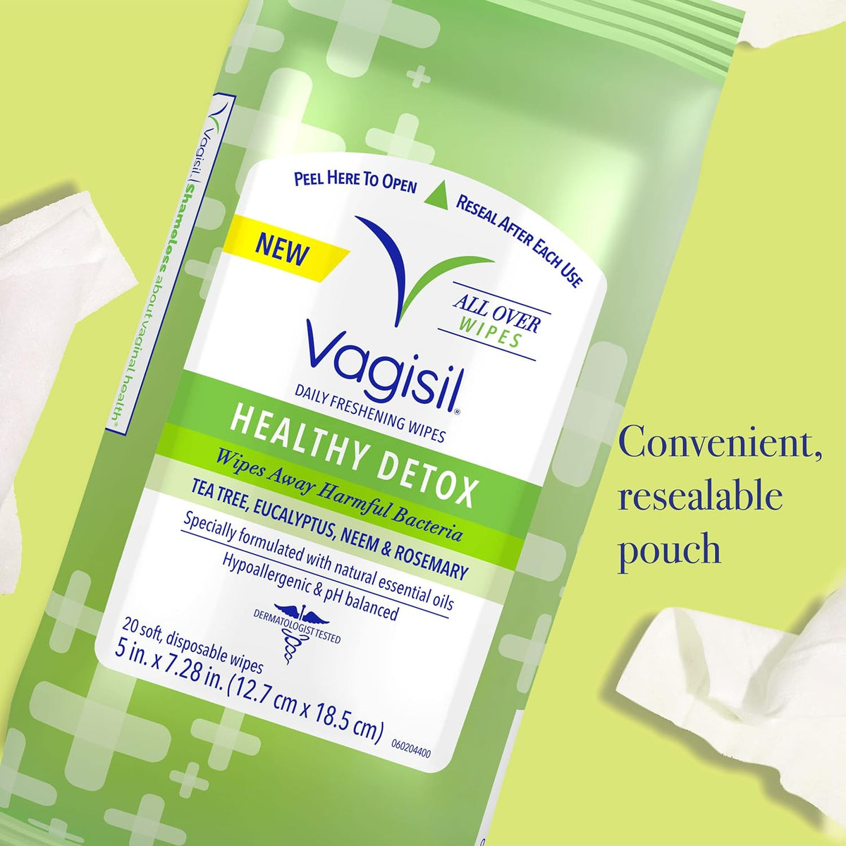 VAGISIL Scentsitive Scents Feminine Wipes, White Jasmine, 30 Wipes (3 Pack) | White Jasmine feminine wipes for daily freshness. With vitamin E. pH balanced, hypoallergenic, on-the-go freshness.