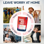 Travel Medicine Kit - 78-Piece TSA-Approved Urgent Care Kit Medication Pack for Flights, Cruises & International Travel | Individually Wrapped OTC Medication Essentials