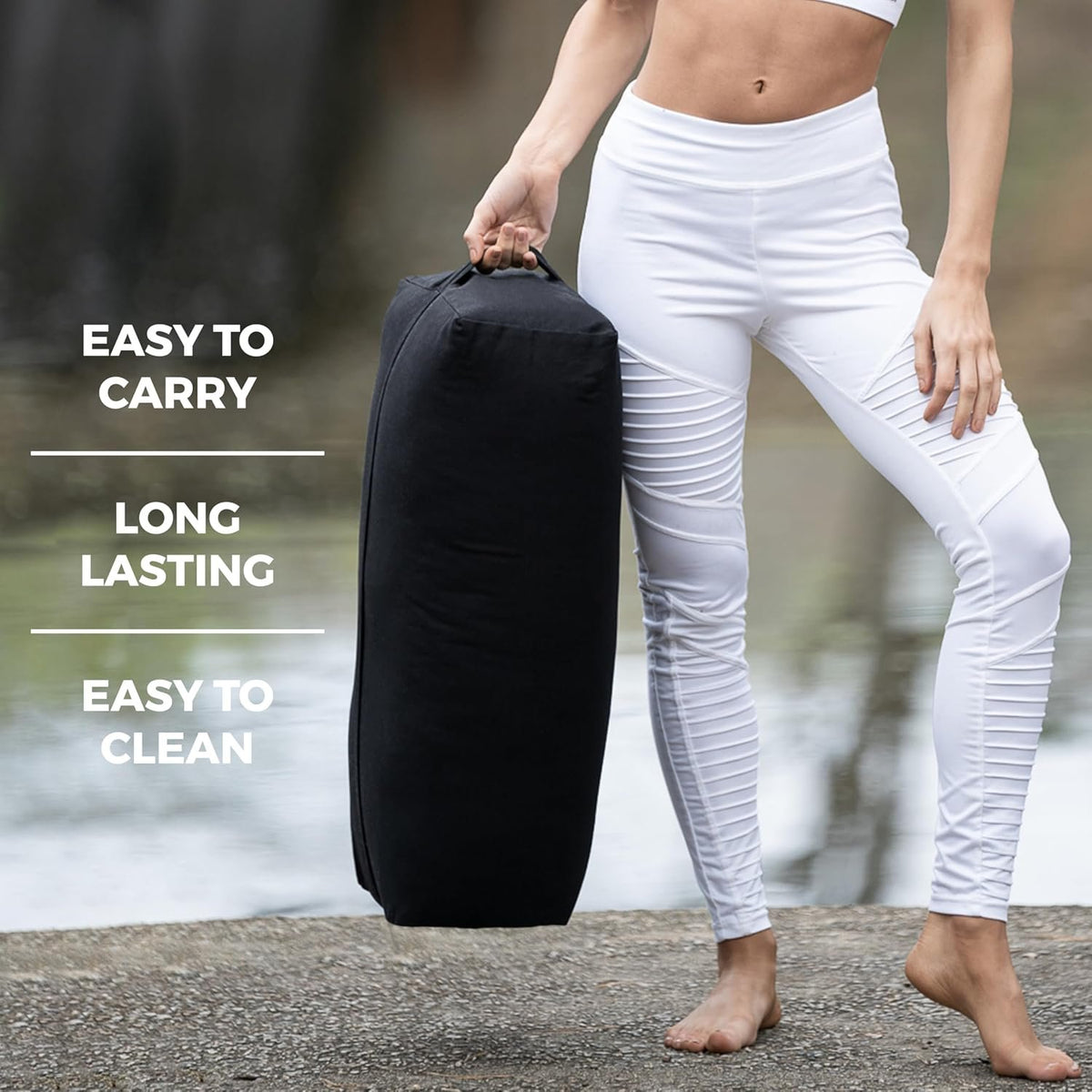Firm Large Yoga Bolster, 24x12x6in