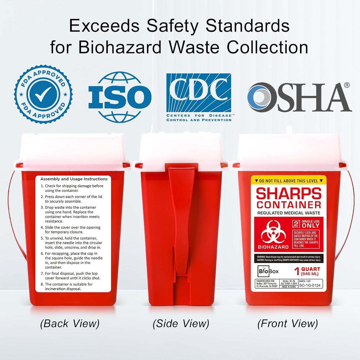 Sharps Container - Small Sharps Containers for Home Use, Travel & Disposal