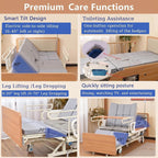 Extra Wide Full Electric Adjustable Hospital Beds for Home Nursinghome Use | Ultra Wide Medical Bed with Mattress , Built in Toilet, Adjustable Height & lateral tilting for Elderly Seniors Disabled