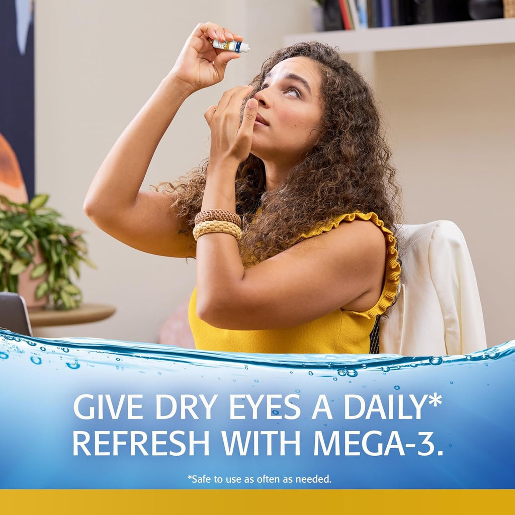 Refresh OPTIVE MEGA-3 PF Lubricant Eye Drops Preservative-Free Artificial Tears, 0.33 fl oz (10mL)