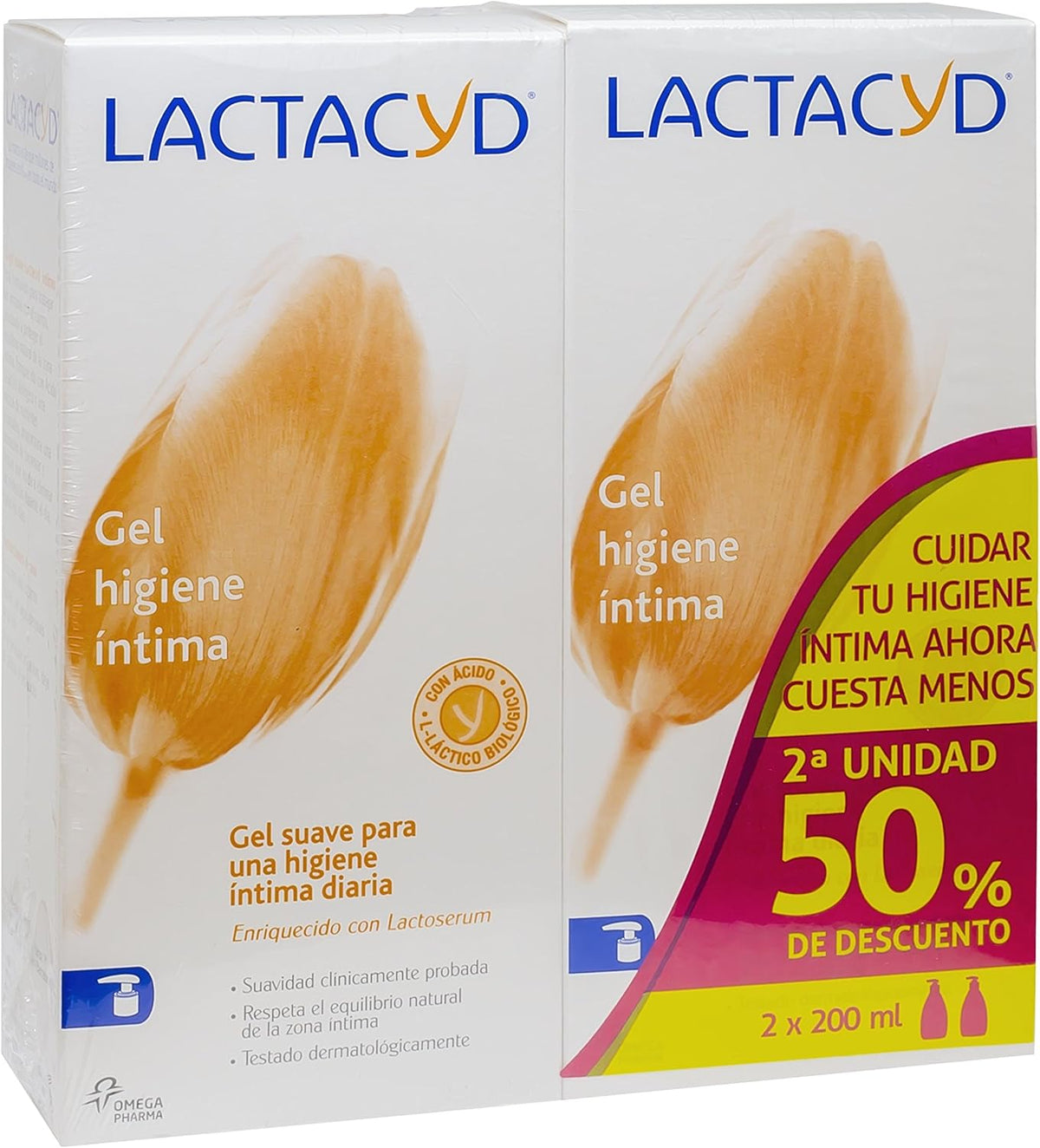 Lactacyd Intimate Hygiene Gel, Daily Care Without Soap, PH Balanced, Bath and Shower, Saving Pack 2 x 200 ml – Total 400 ml