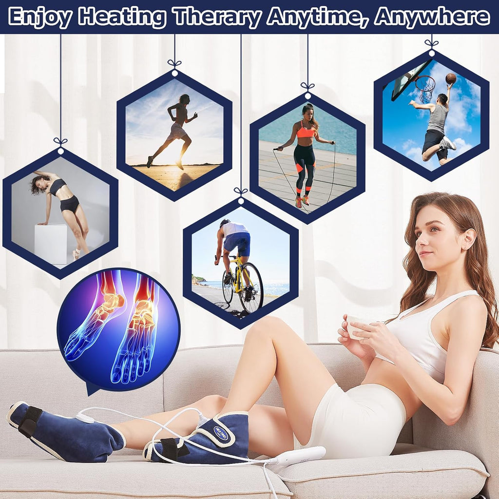 CAMECO 1 Pair Foot Heating Pad for Feet Neuropathy, Heated Foot Warmers for Women Men, Under Desk Plug in Foot Heat Therapy Pad for Feet & Ankles Plantar Fasciitis Pain Relief, 86-158? Temperature