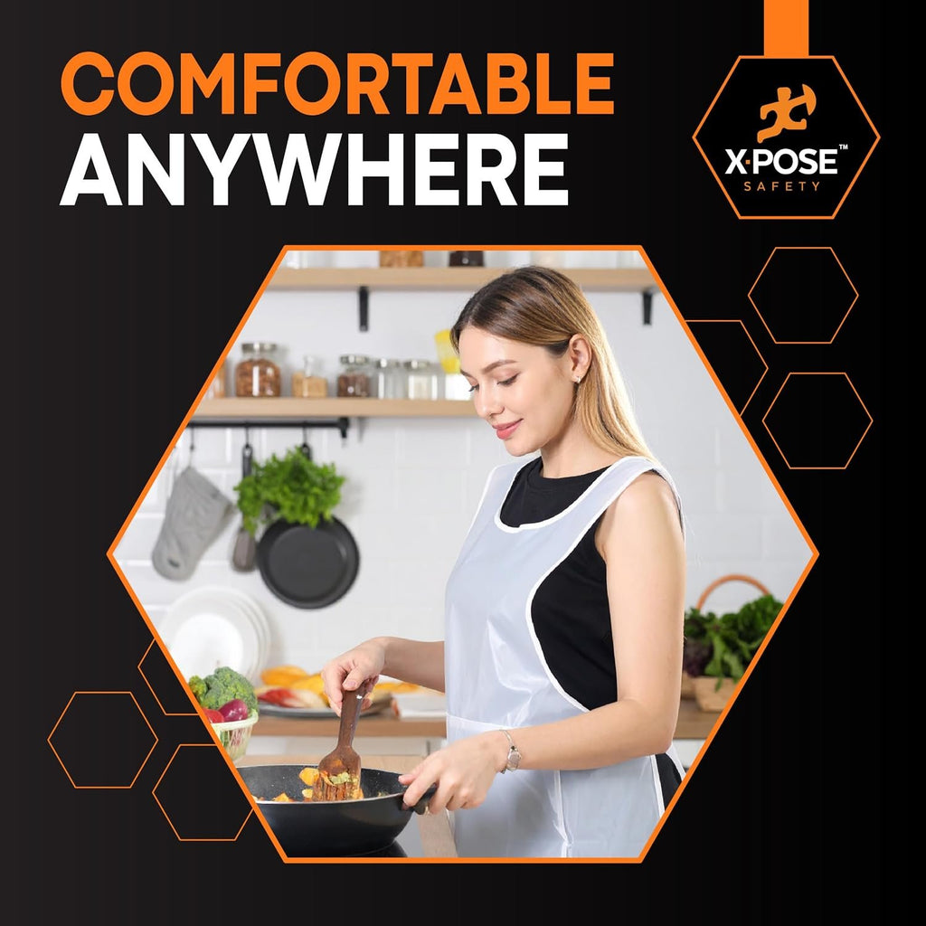 Xpose Safety Plastic Disposable Aprons for Cooking Individually Packaged Durable 1 Mil Waterproof Polyethylene 24" x 48"