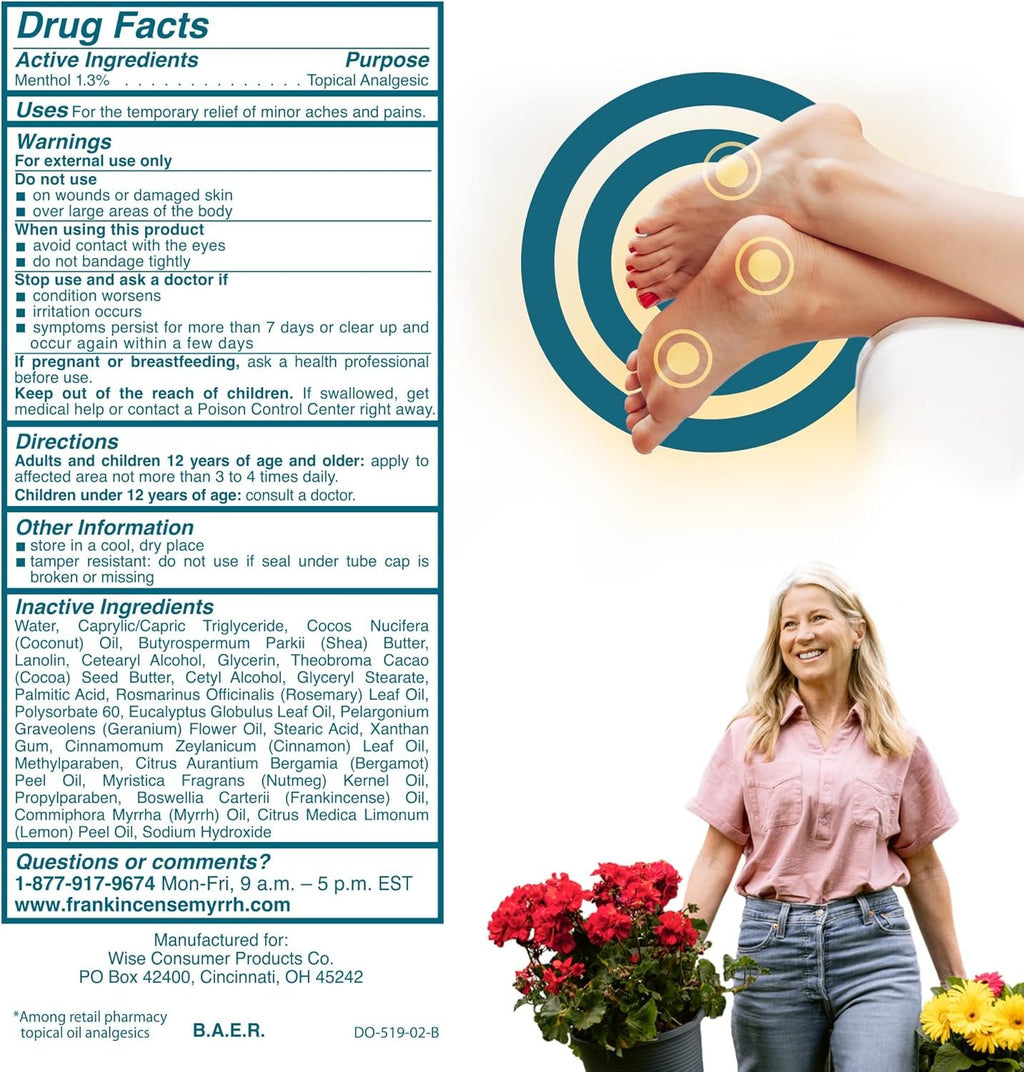 Frankincense & Myrrh Intensive Foot Therapy Lotion, Diabetic Relief, 3 oz | Dual-action cream relieves diabetic nerve & restless leg pain while repairing dry, rough, cracked skin on feet. Fast relief.